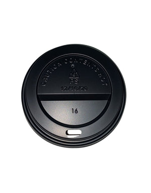 Tapa Viajera Negra PS para Vasos 10 y 12 oz | 50 Unidades