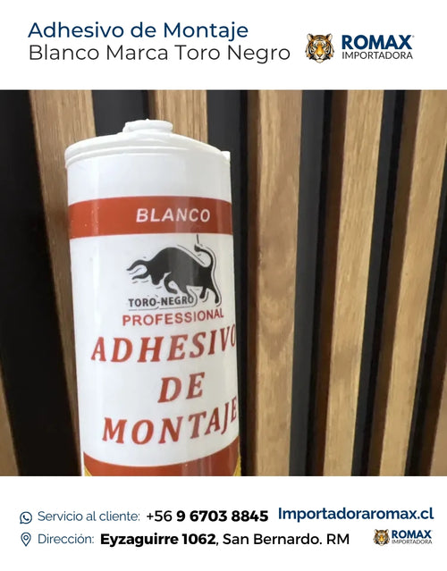 Adhesivo Montaje Toro Negro 300ml Silicona para Wall panel | Romax Chile