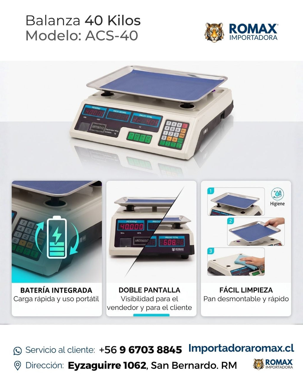 Balanza 40 Kilos | Mayor Capacidad y Precisión para tu Negocio