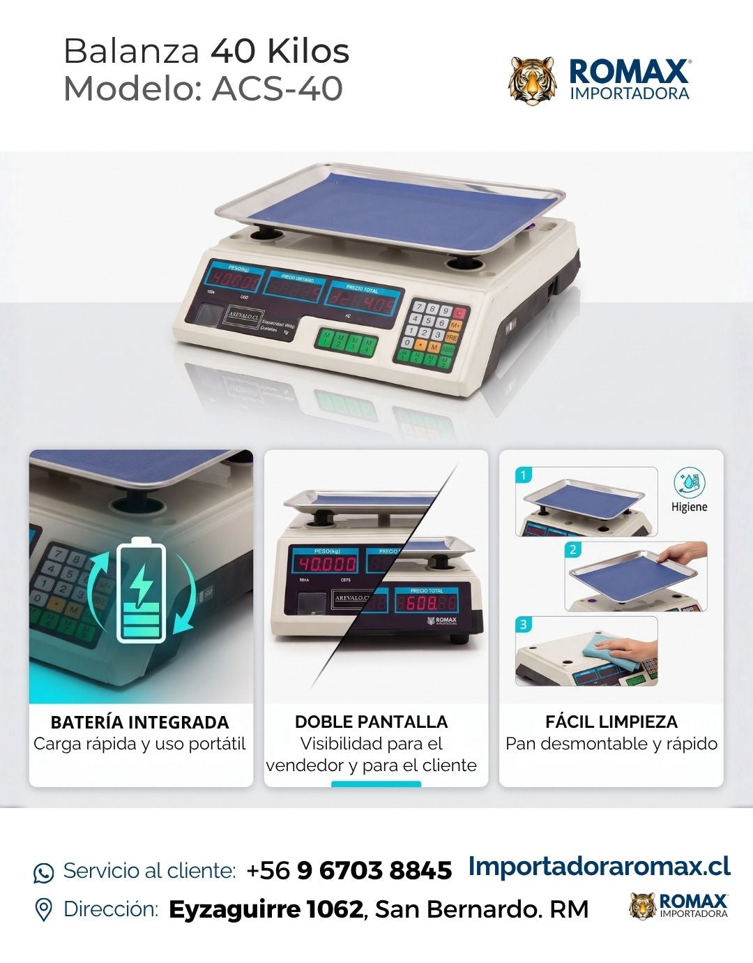 Balanza 40 Kilos | Mayor Capacidad y Precisión para tu Negocio