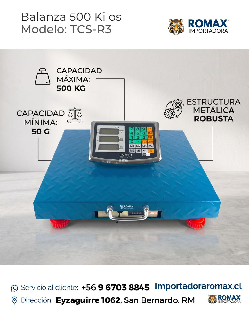 Balanza 500 Kg Inalámbrica  | Plataforma Industrial Reforzada