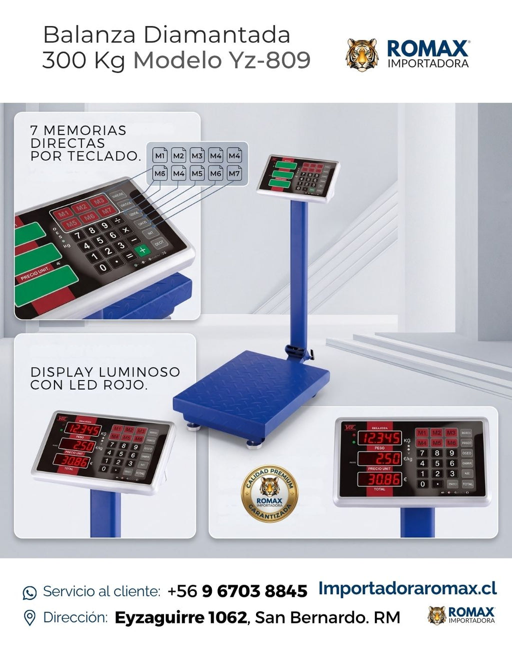 Balanza Diamantada 300 Kg YZ-809 | Precisión y Resistencia para tu Negocio