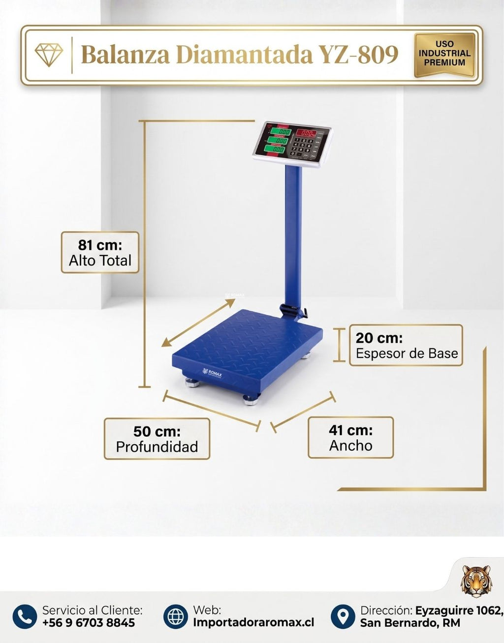 Balanza Diamantada 300 Kg YZ-809 | Precisión y Resistencia para tu Negocio