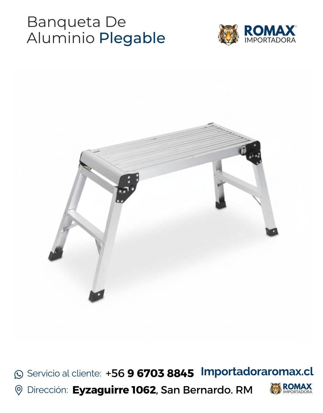 Banqueta de Aluminio Plegable | Práctica y Liviana | Romax