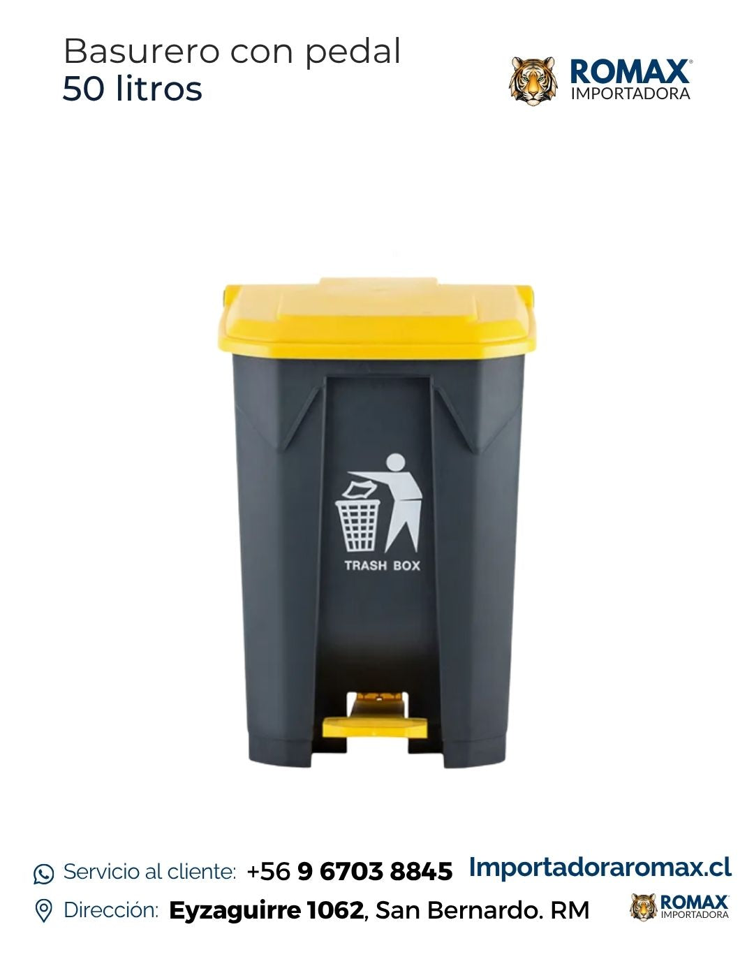 Basurero con Pedal 50 Litros | Higiene y Comodidad para Hogar y Negocio
