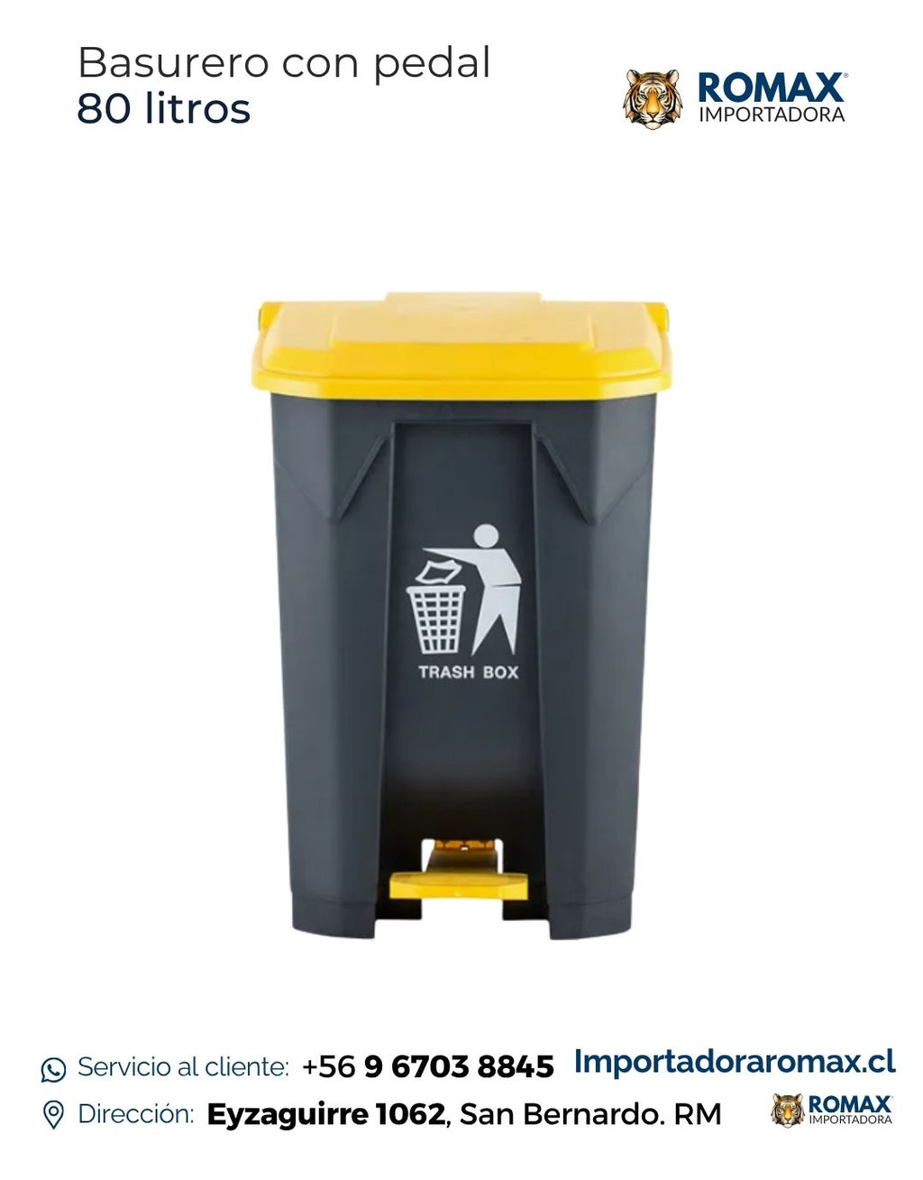 Basurero con Pedal 80 Litros | Higiene y Comodidad para Hogar y Negocio