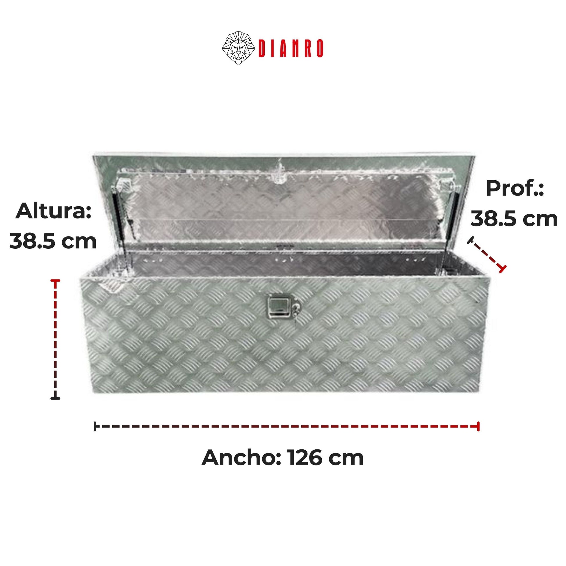 Baúl de aluminio para pick-up y hogar | 126 cm