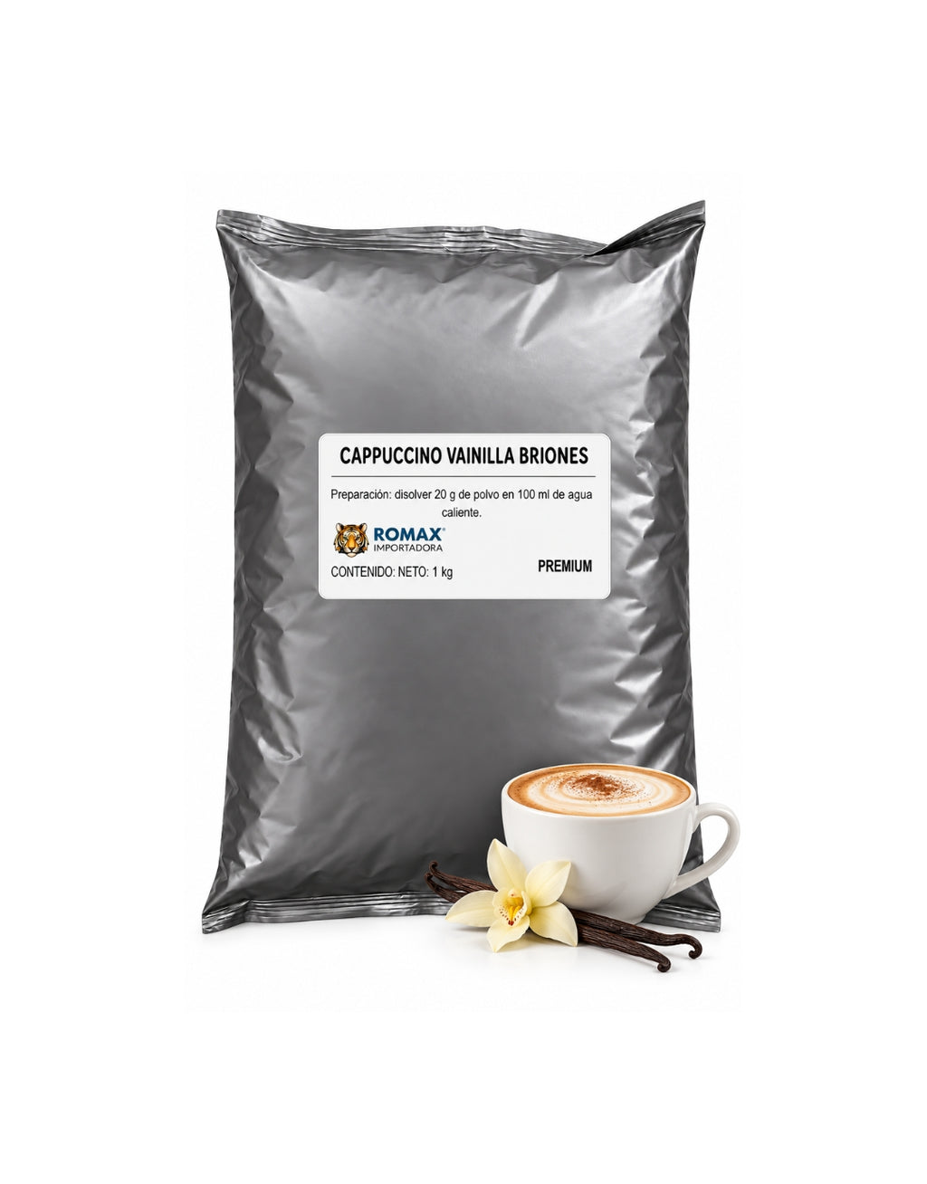 Cappuccino Vainilla Briones 1 kg para máquinas vending y uso en casa | Importadora Romax