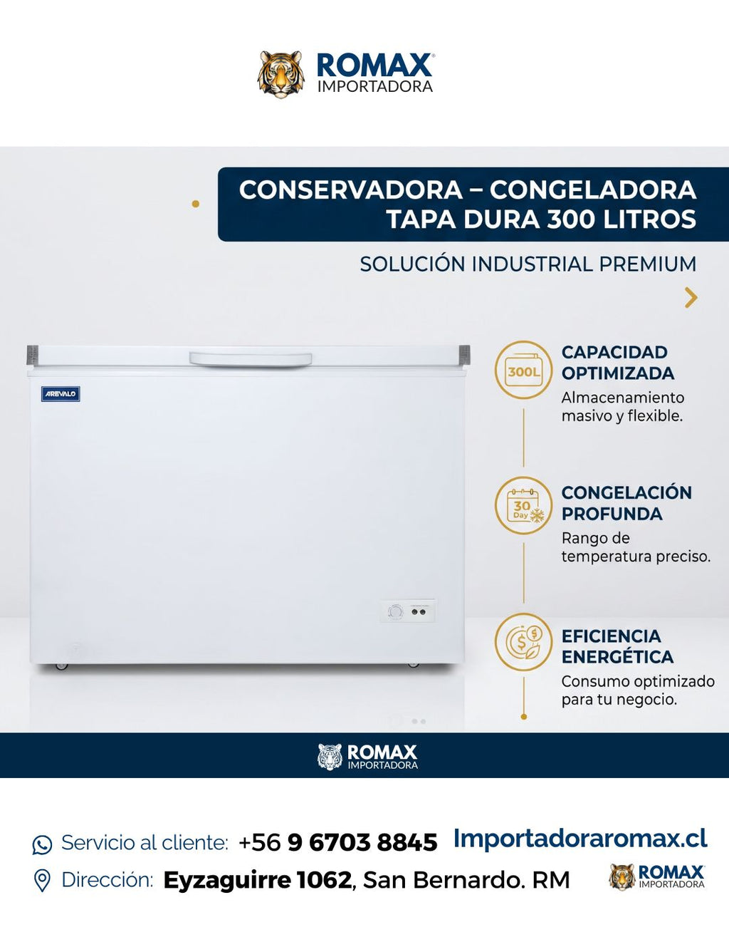 Conservadora – Congeladora Tapa Dura 300 Litros | Función Dual