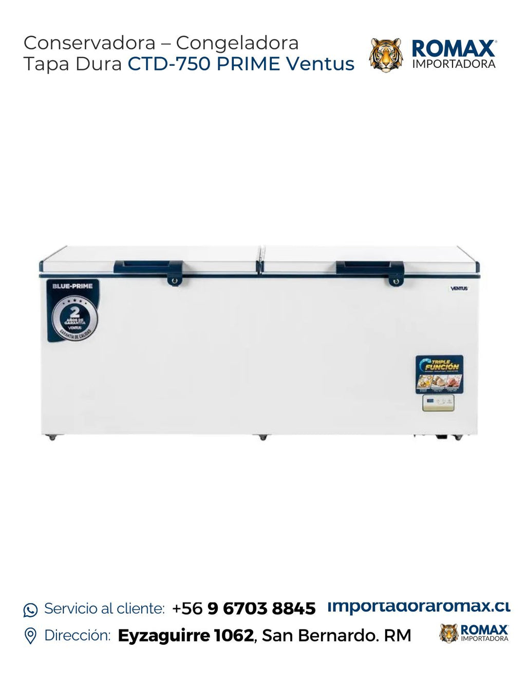 Conservadora – Congeladora Tapa Dura CTD-750 PRIME Ventus