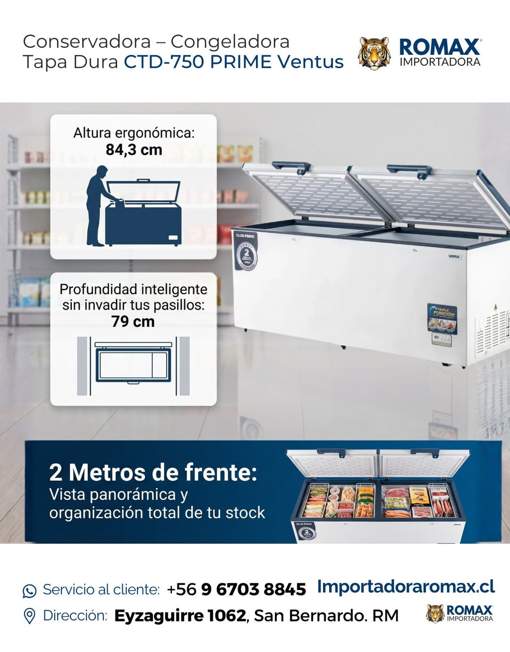Conservadora – Congeladora Tapa Dura CTD-750 PRIME Ventus