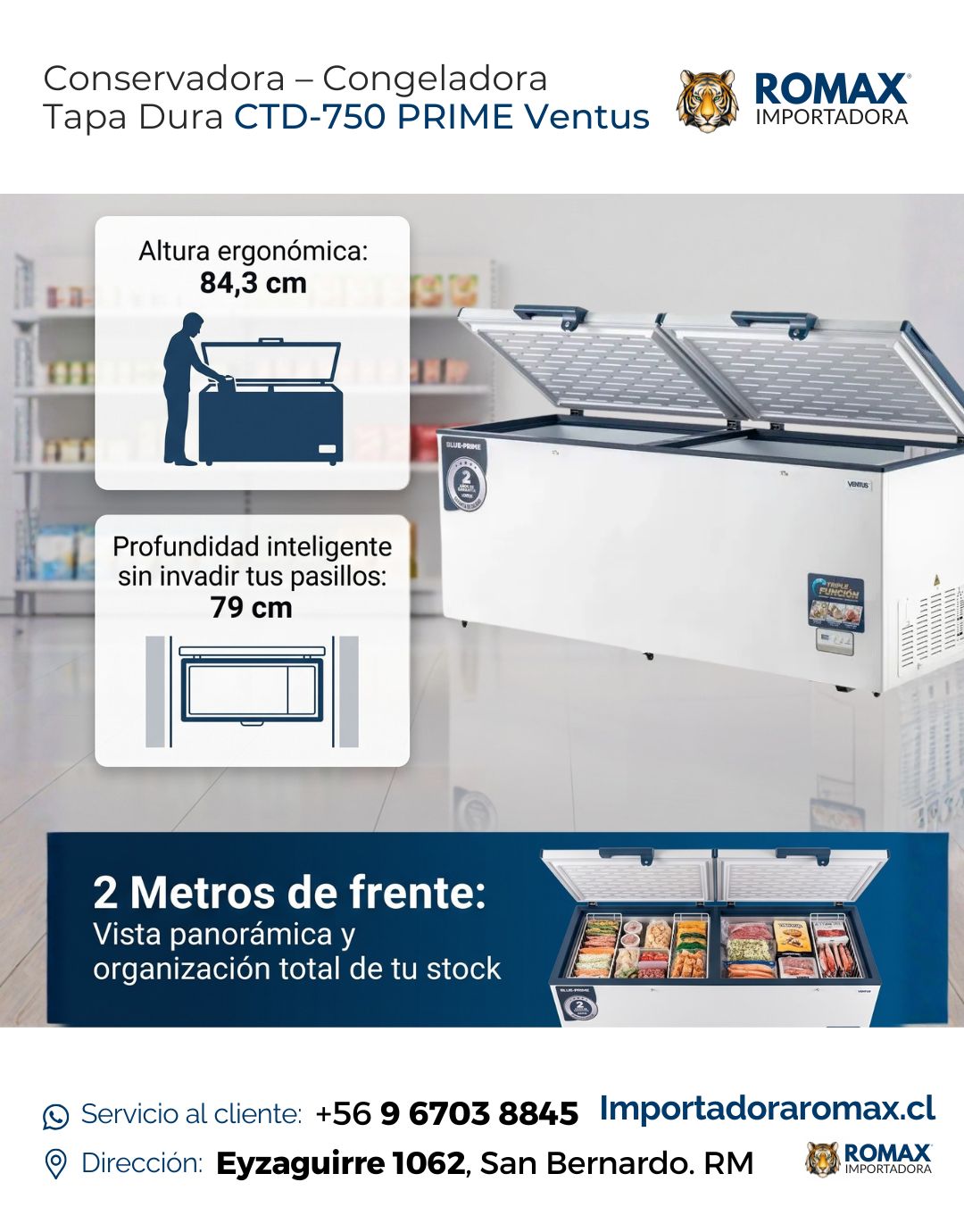 Conservadora – Congeladora Tapa Dura CTD-750 PRIME Ventus