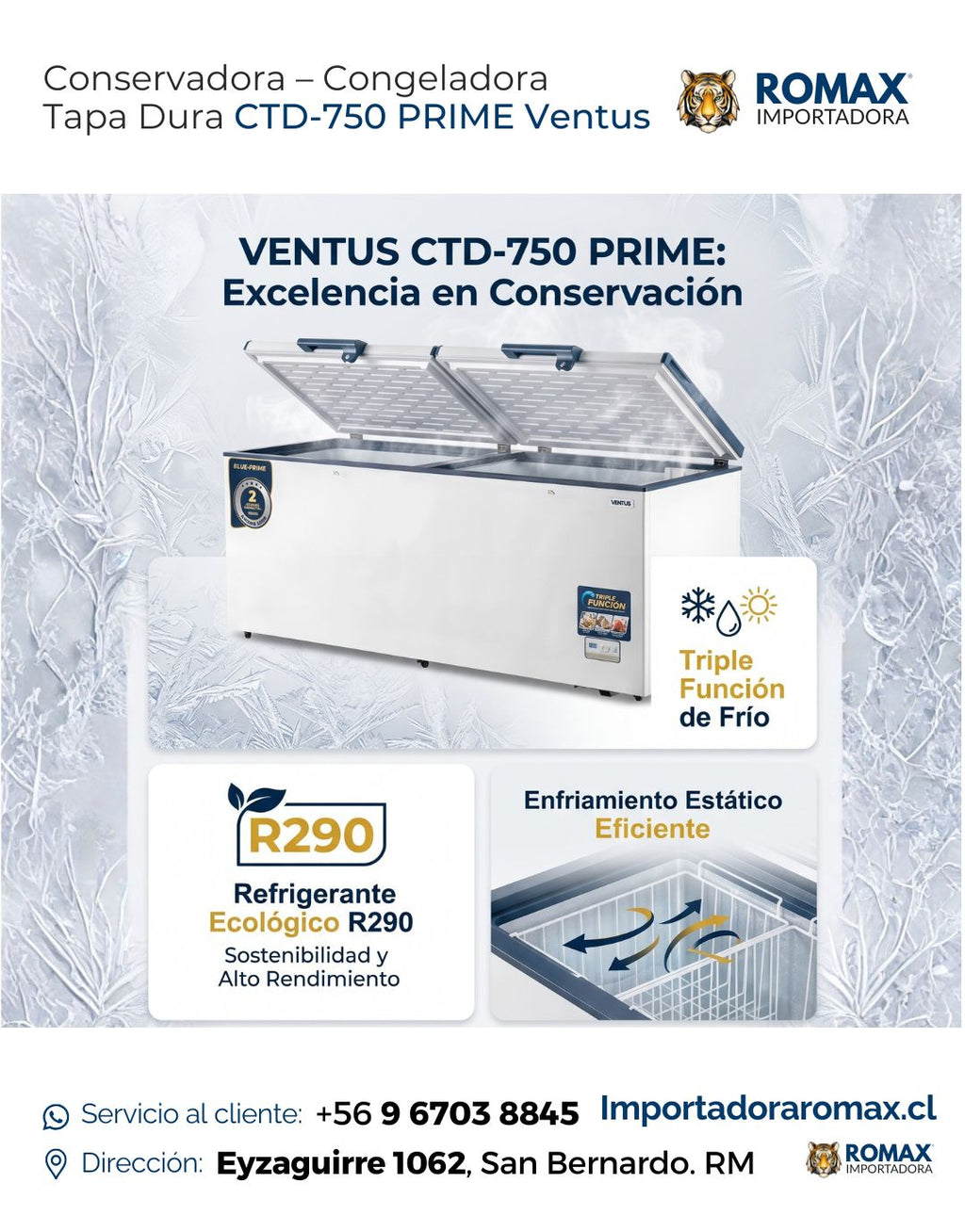 Conservadora – Congeladora Tapa Dura CTD-750 PRIME Ventus