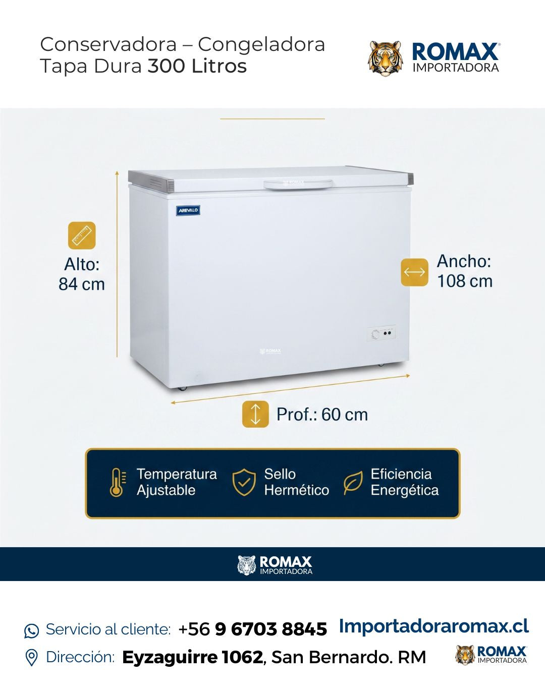 Conservadora – Congeladora Tapa Dura 300 Litros | Función Dual
