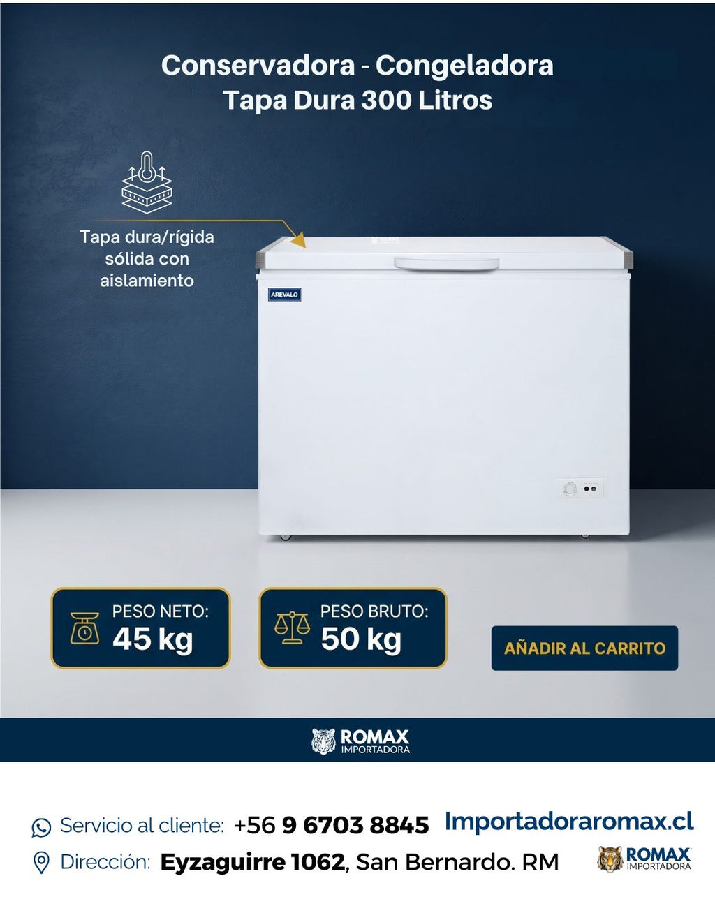 Conservadora – Congeladora Tapa Dura 300 Litros | Función Dual
