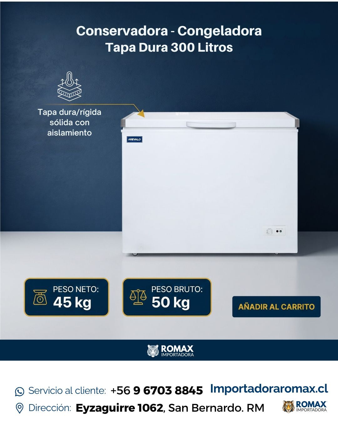 Conservadora – Congeladora Tapa Dura 300 Litros | Función Dual