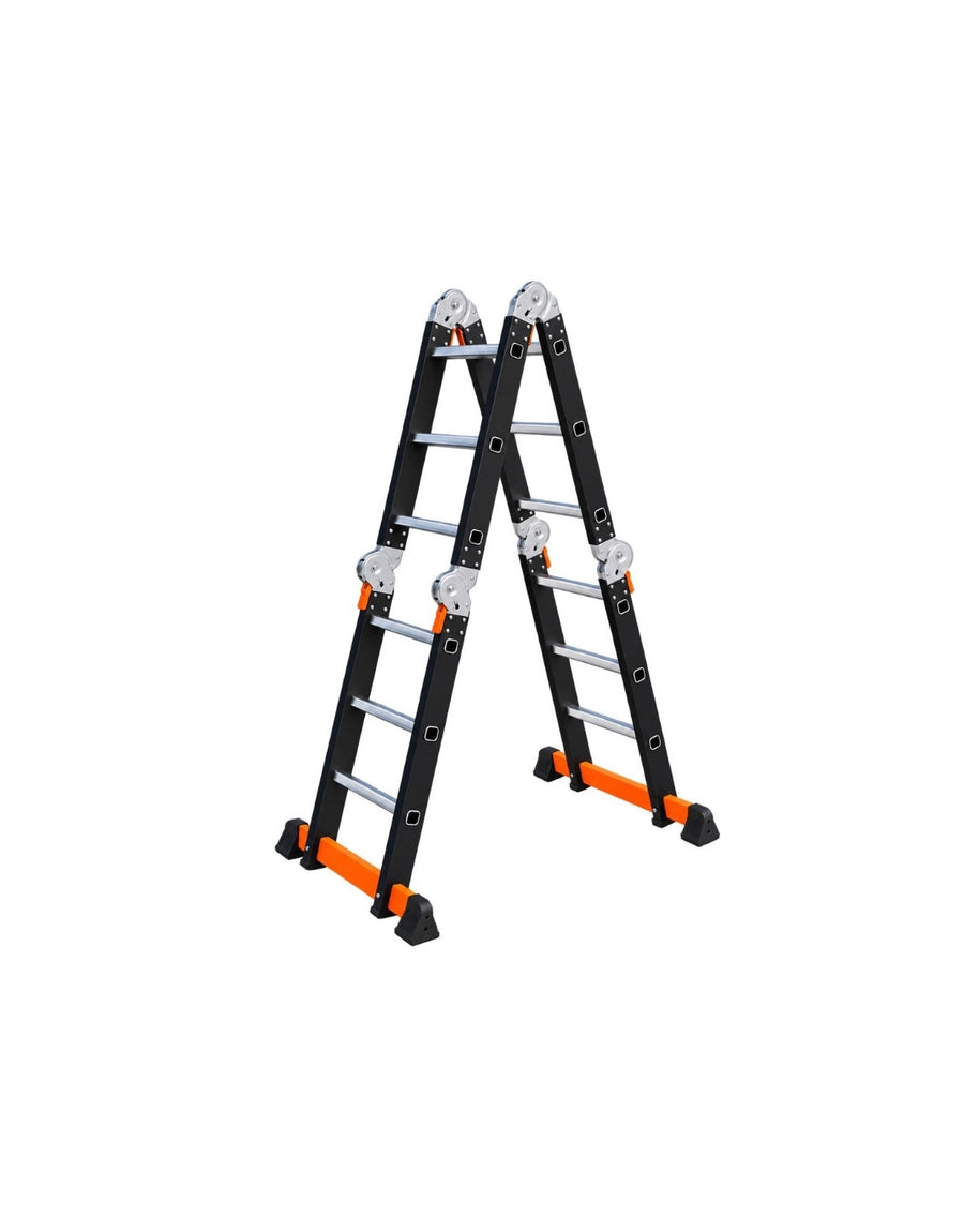 Escalera 12 Peldaños Multiposición | Articulada Plegable aluminio liviano y resistente | Altura 3,42m
