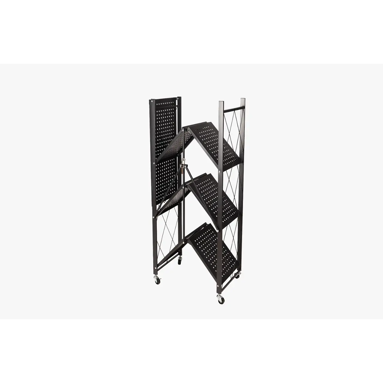 Estante Negro Plegable 127x72x34 cm | 4 niveles