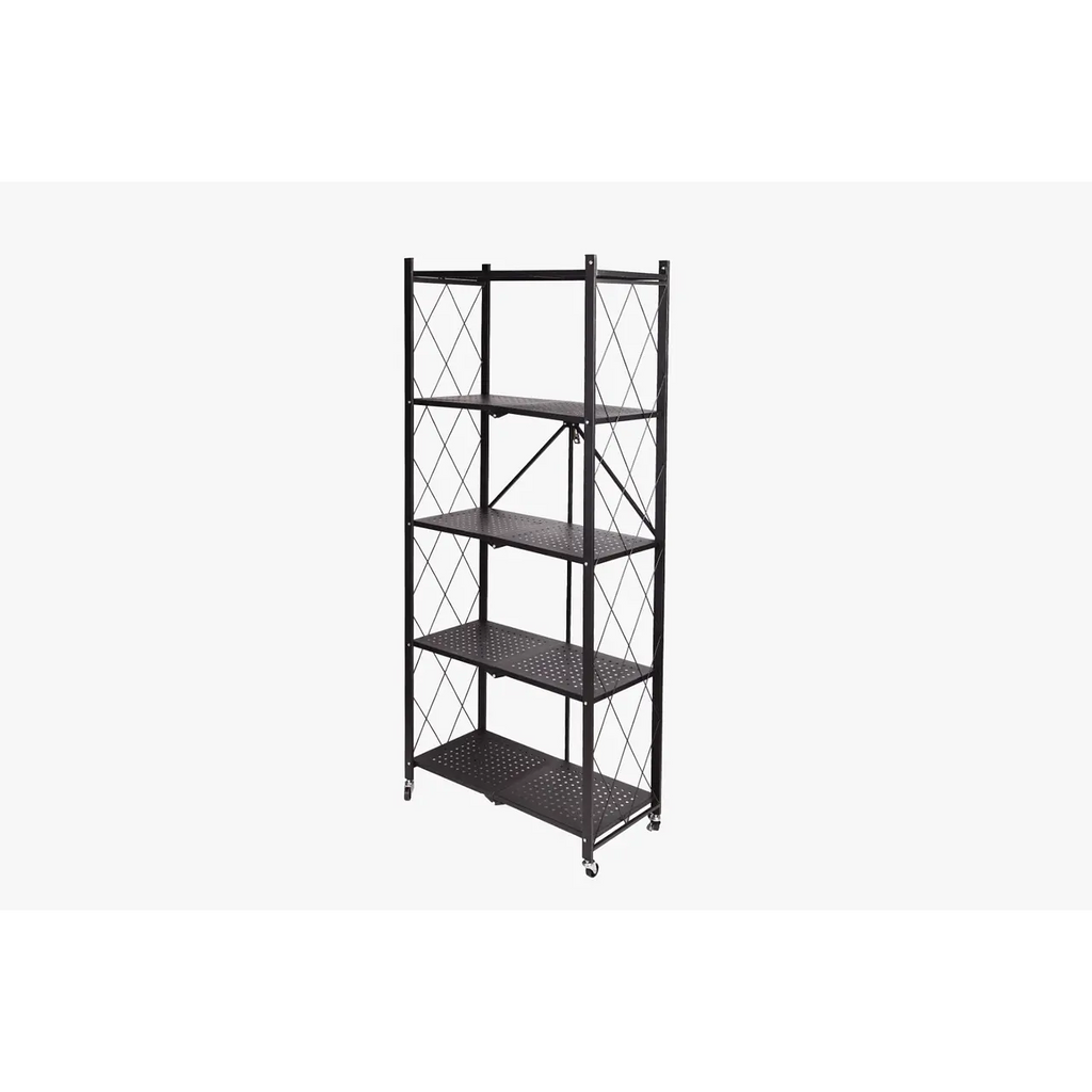 Estante Negro Plegable 162x72x34 cm | 5 niveles