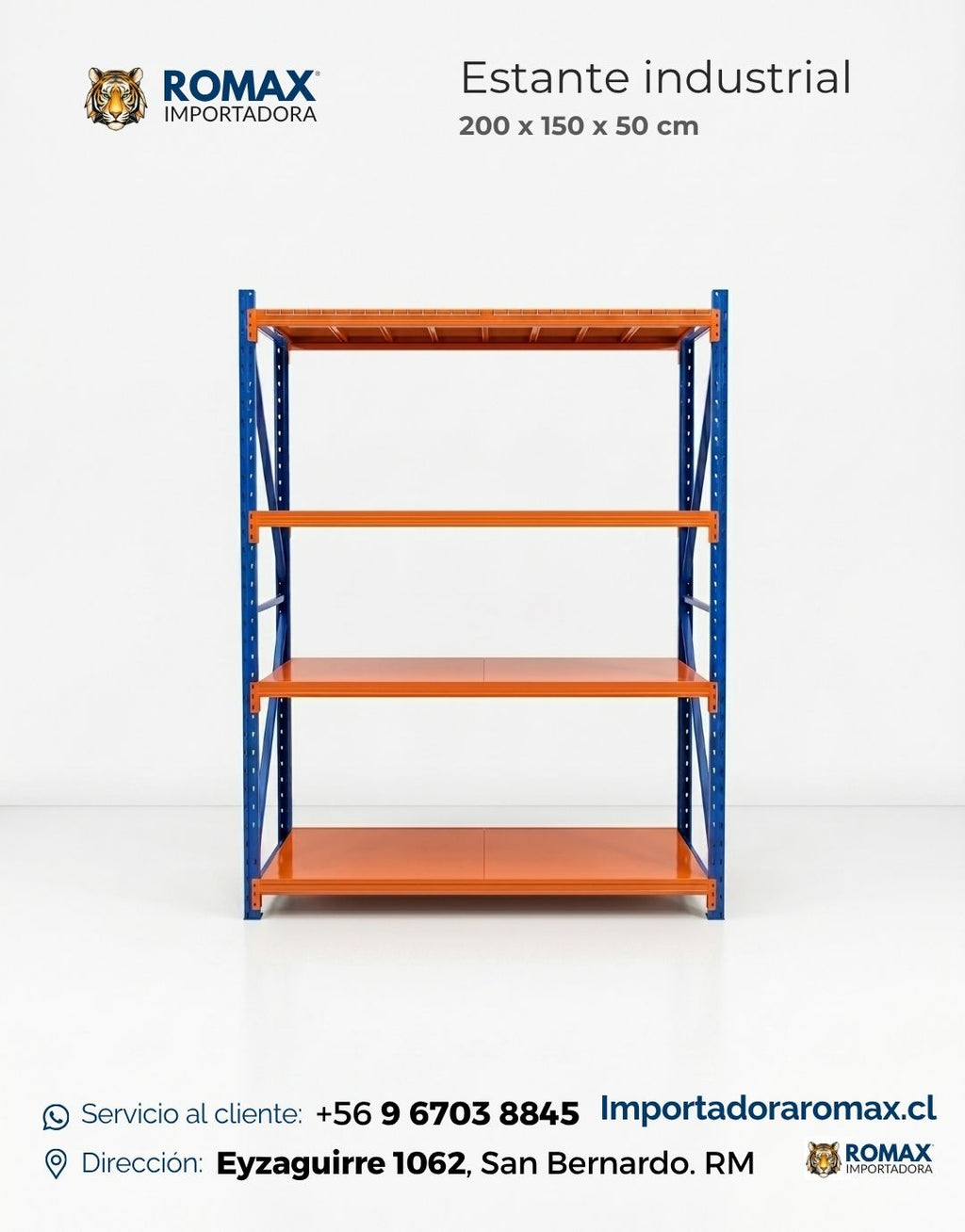 Estante Rack Industrial Metálico 200 x 150 x 50 cm (400 kg)