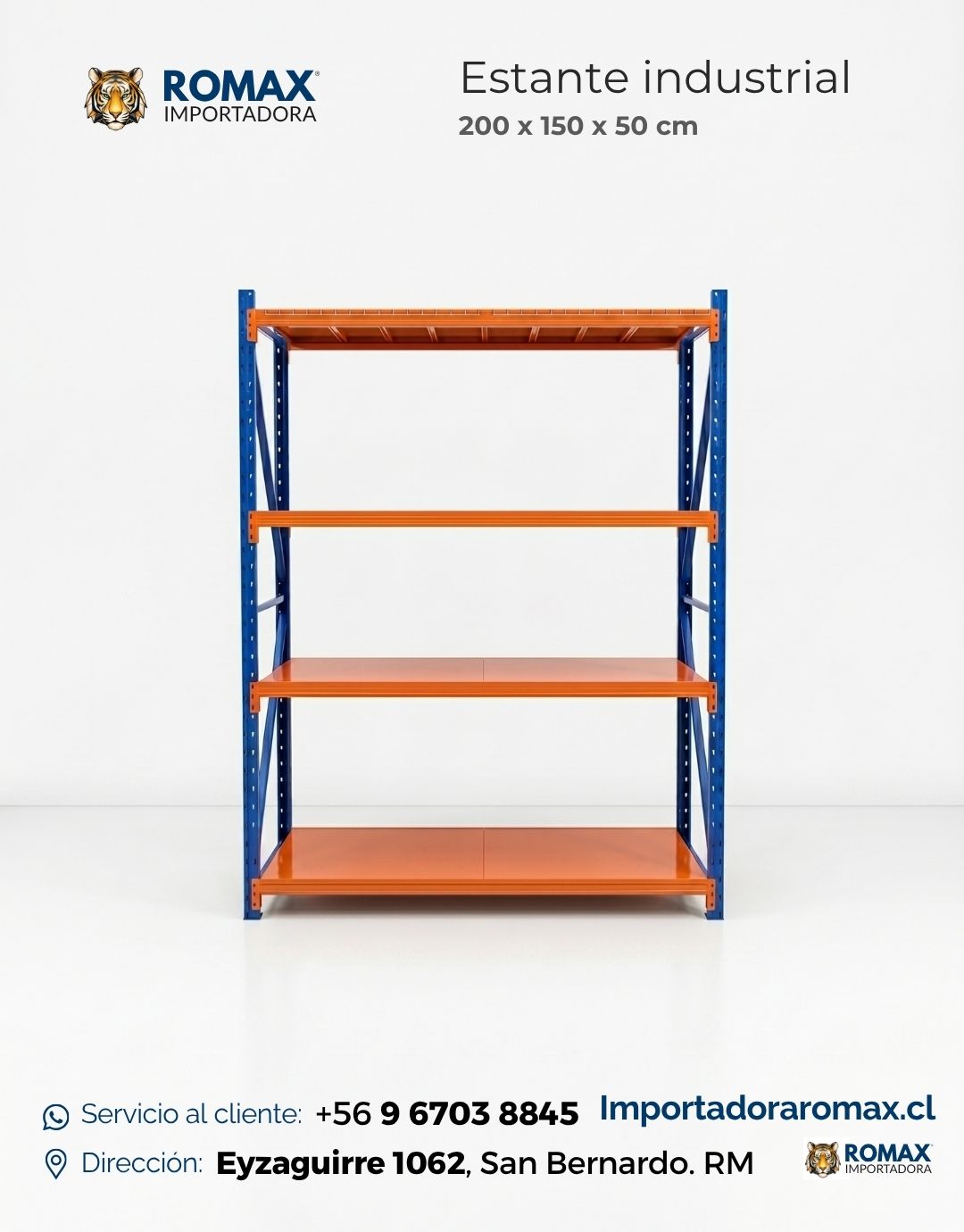 Estante Rack Industrial Metálico 200 x 150 x 50 cm (400 kg)