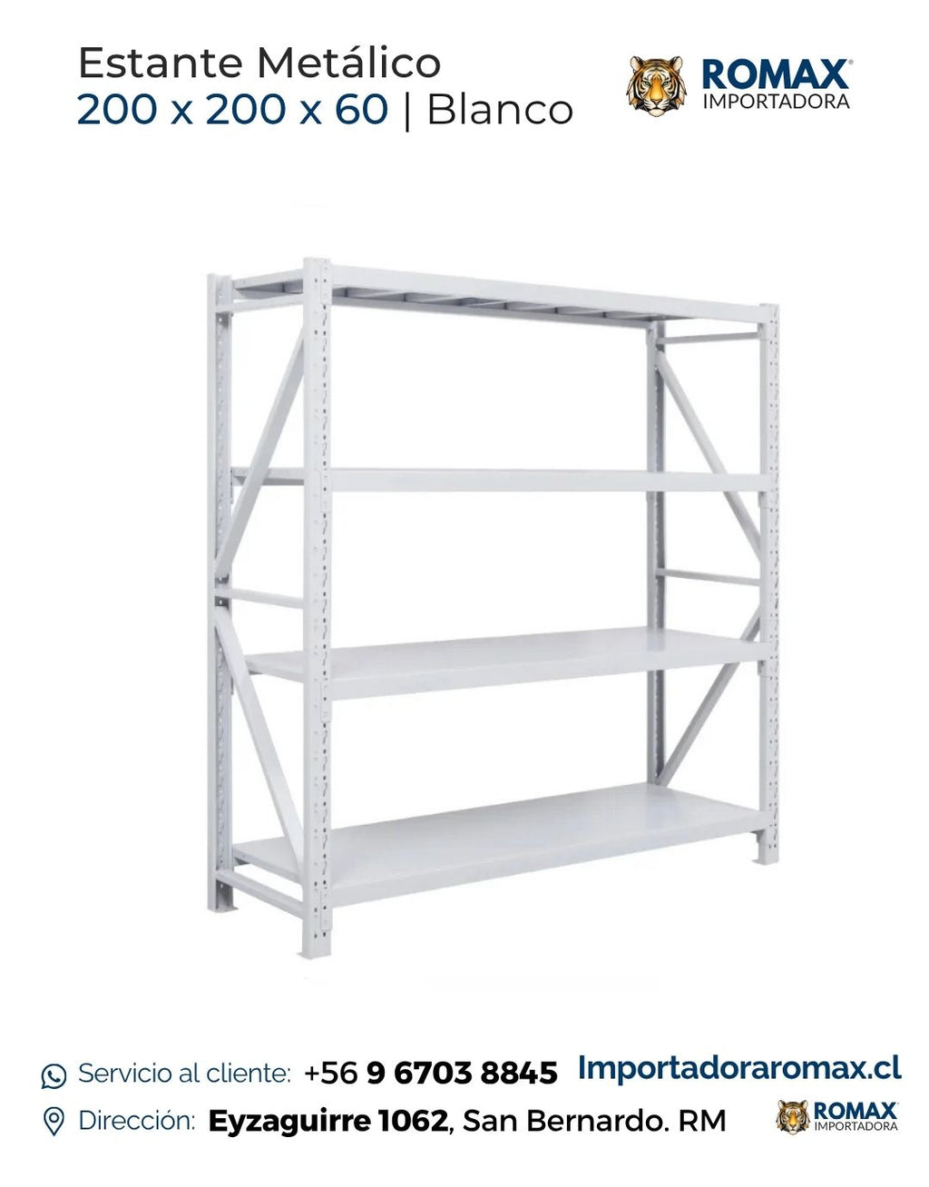 Rack Metálico Blanco 200x200x60