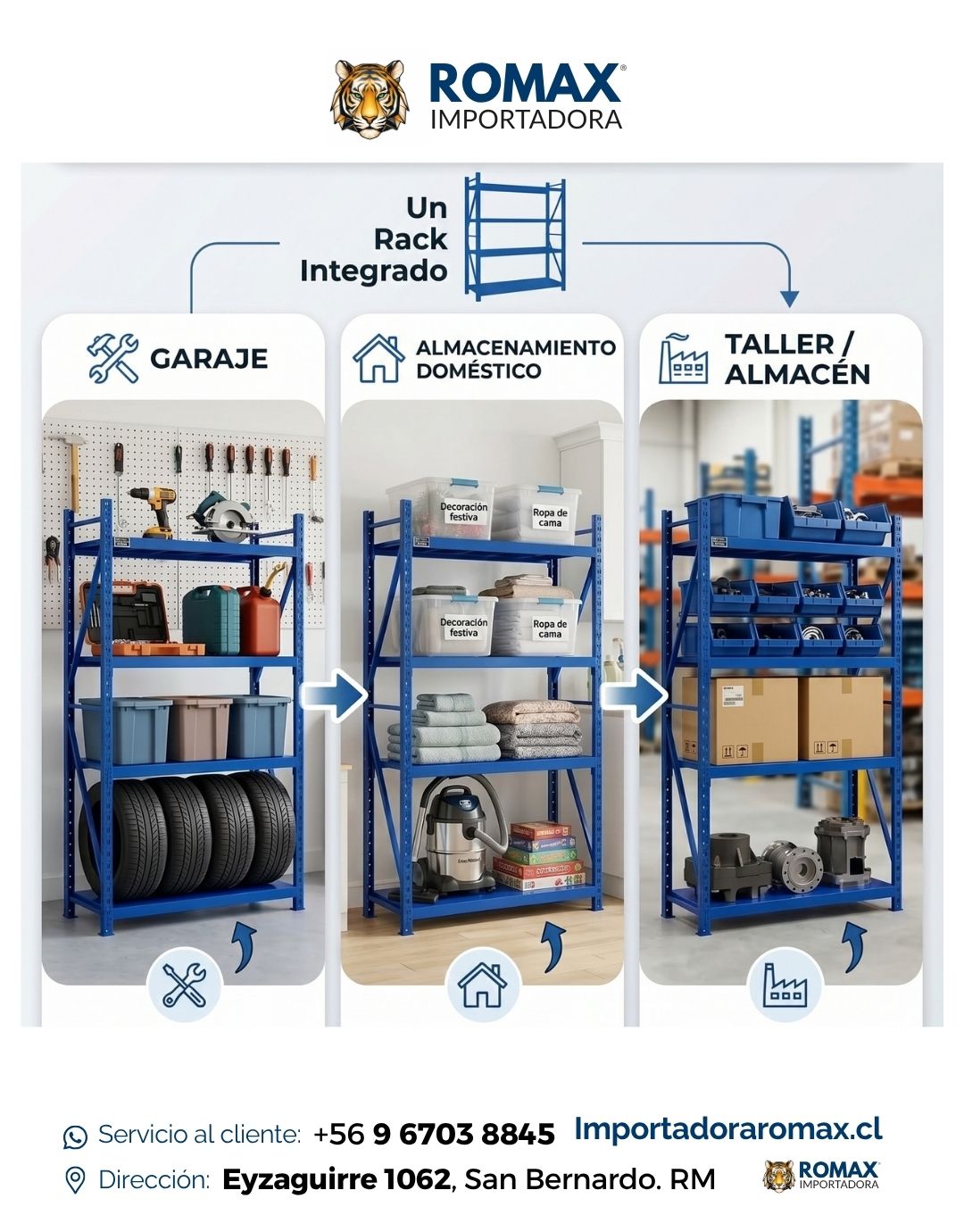 Estante Metálico industrial 200 x 200 x 60 | Azul - Heavy Duty