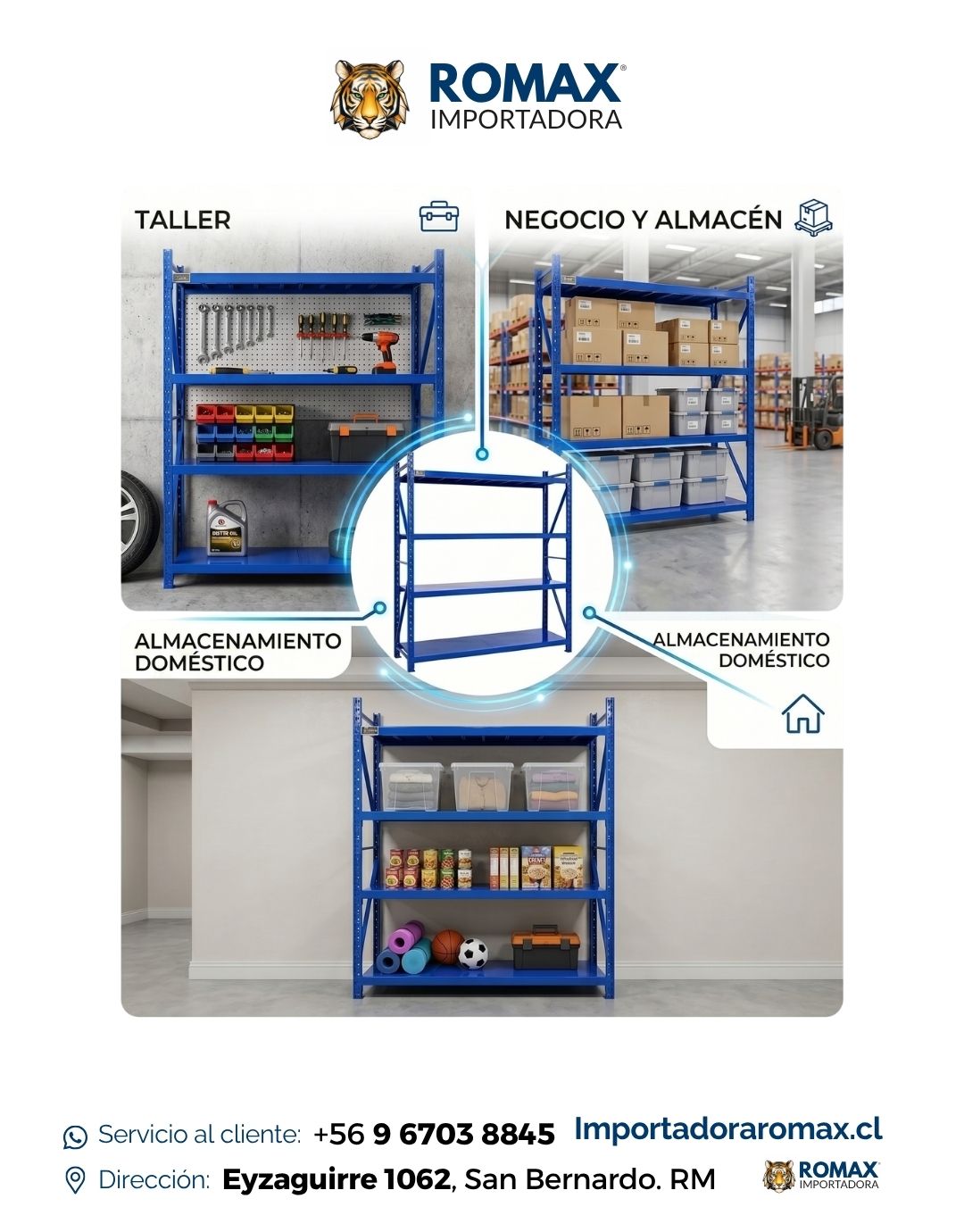 Estante Metálico industrial 200 x 200 x 60 | Azul - Heavy Duty