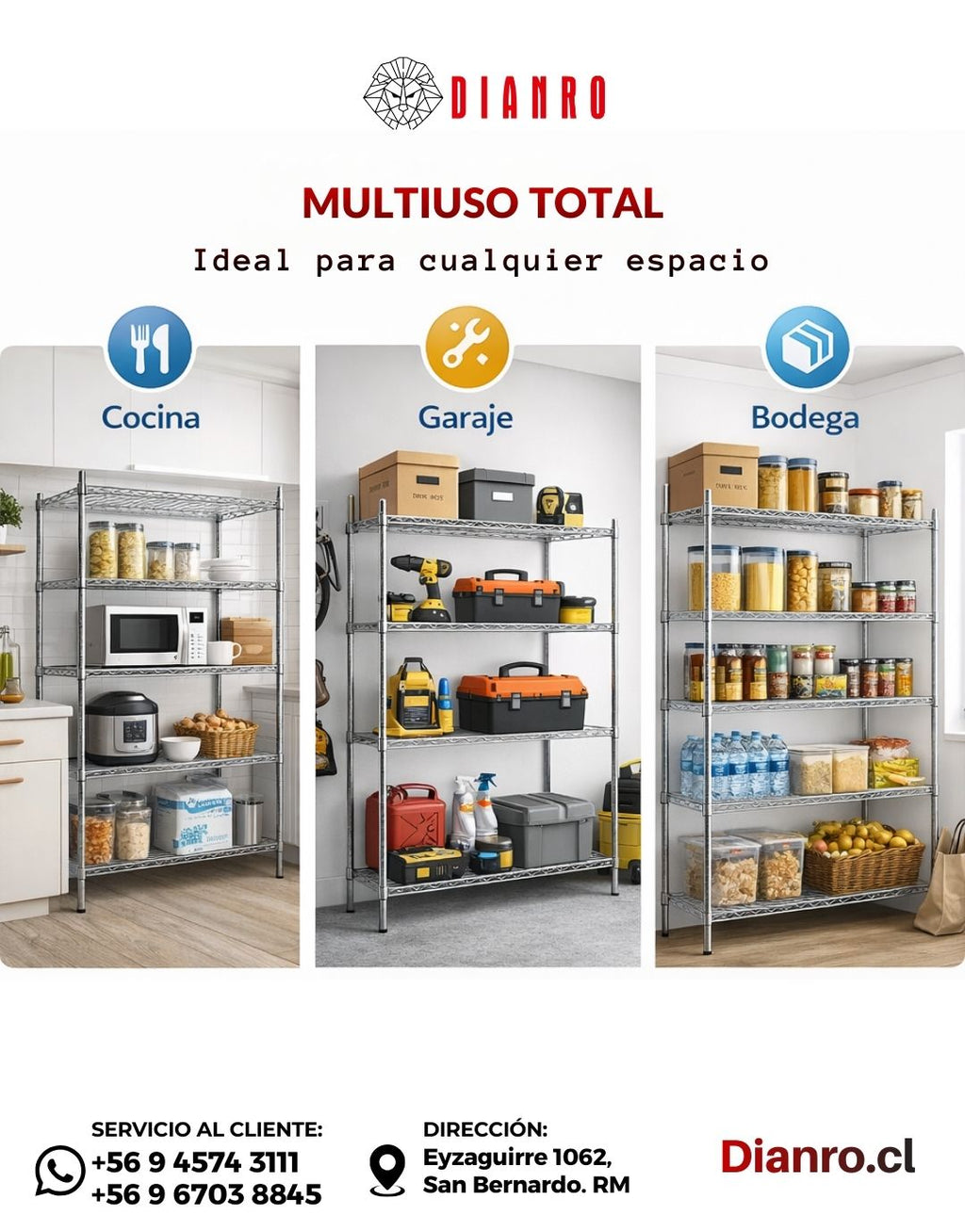 Estante Cromado 180x120x45