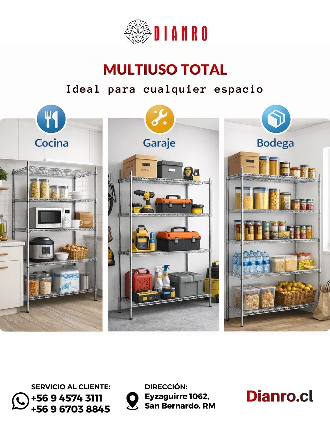 Estante Cromado 180x120x45