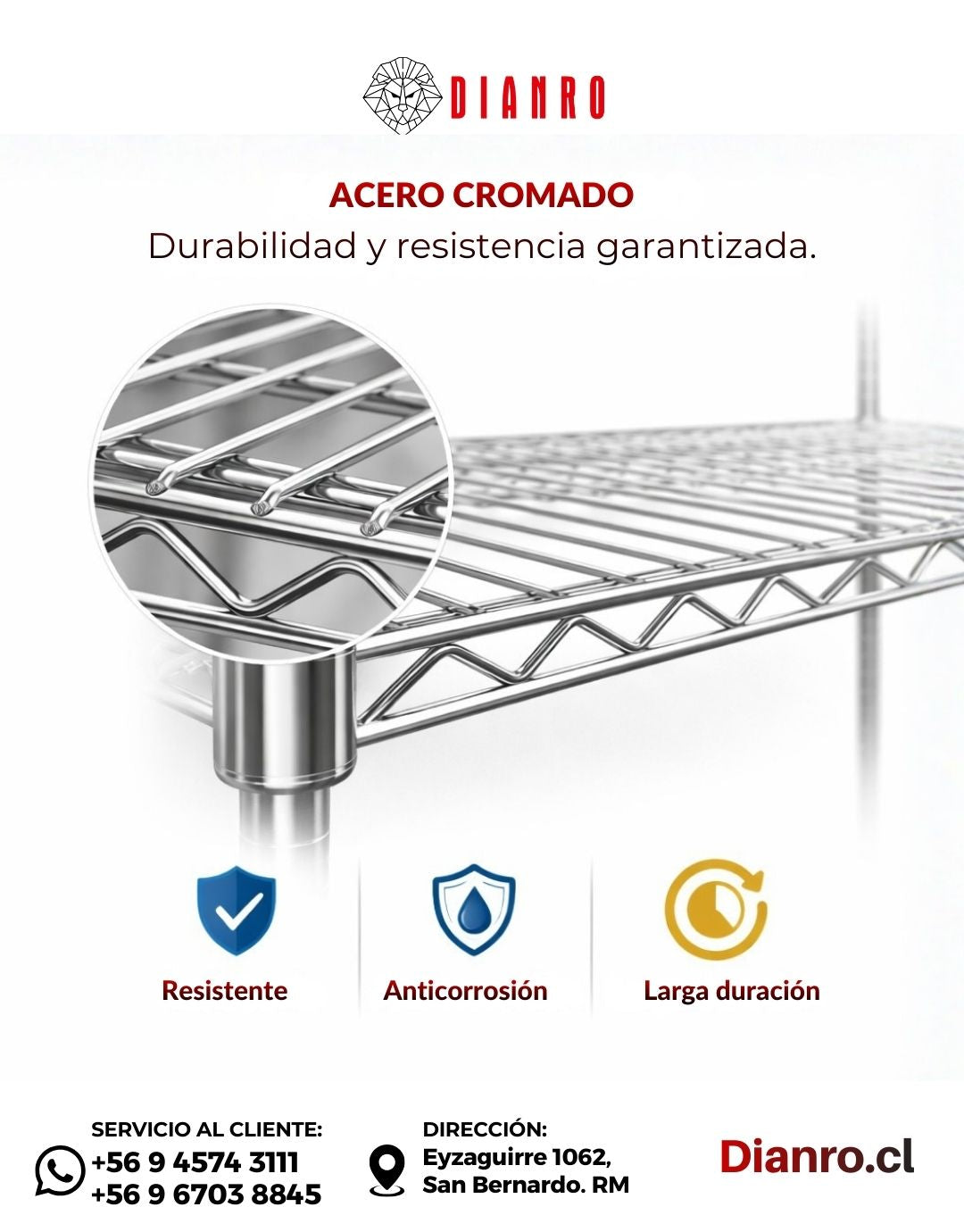 Estante Cromado 180x120x45