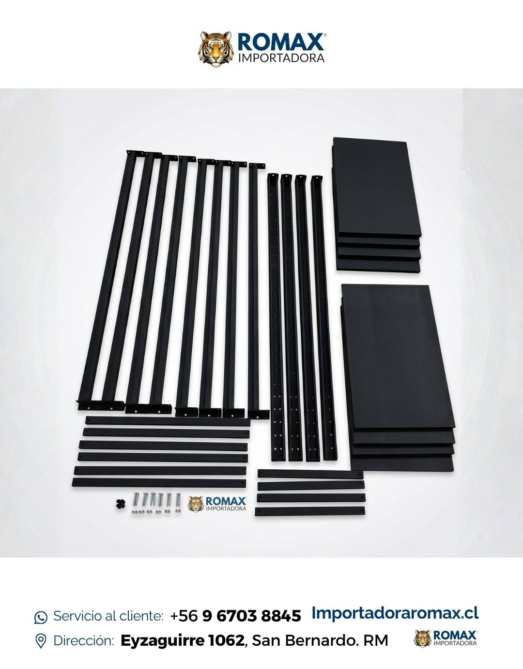 Estante Industrial Metálico Negro 200x200x60 Heavy Duty