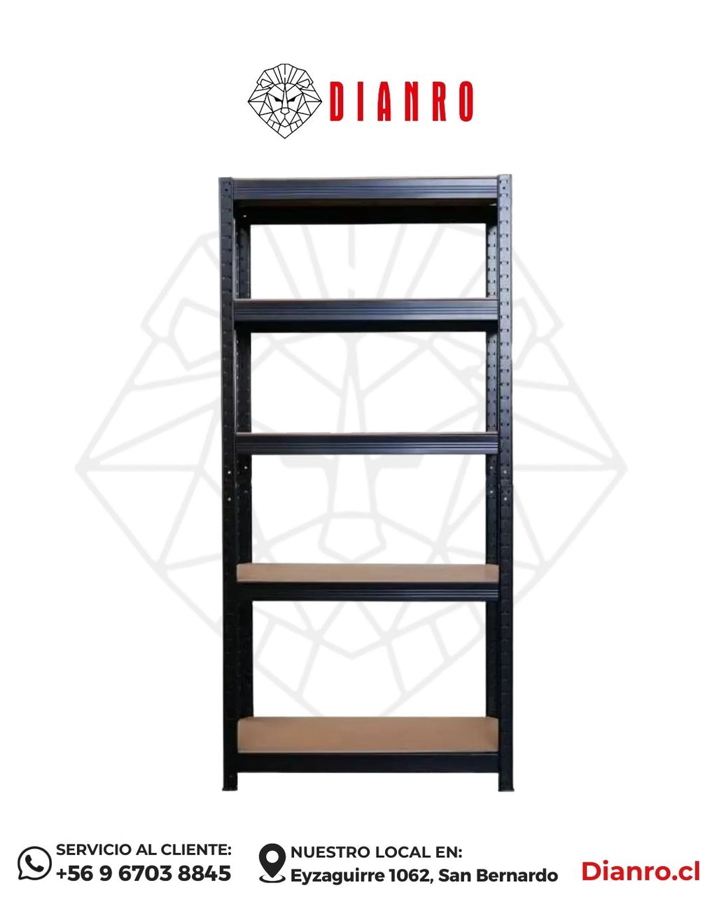 Estante de Acero Negro 5 Niveles 150 × 70 × 30 cm