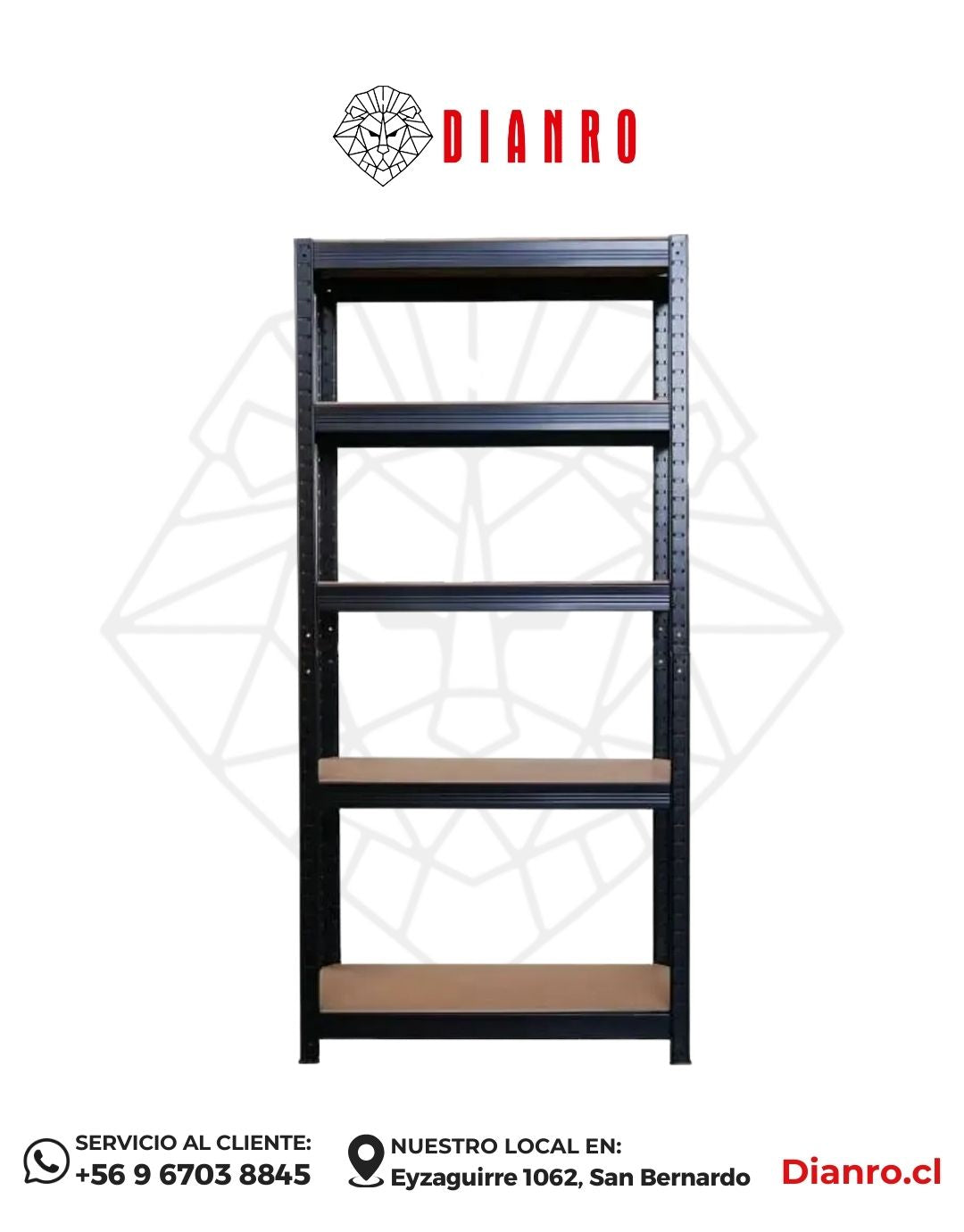Estante de Acero Negro 5 Niveles 150 × 70 × 30 cm