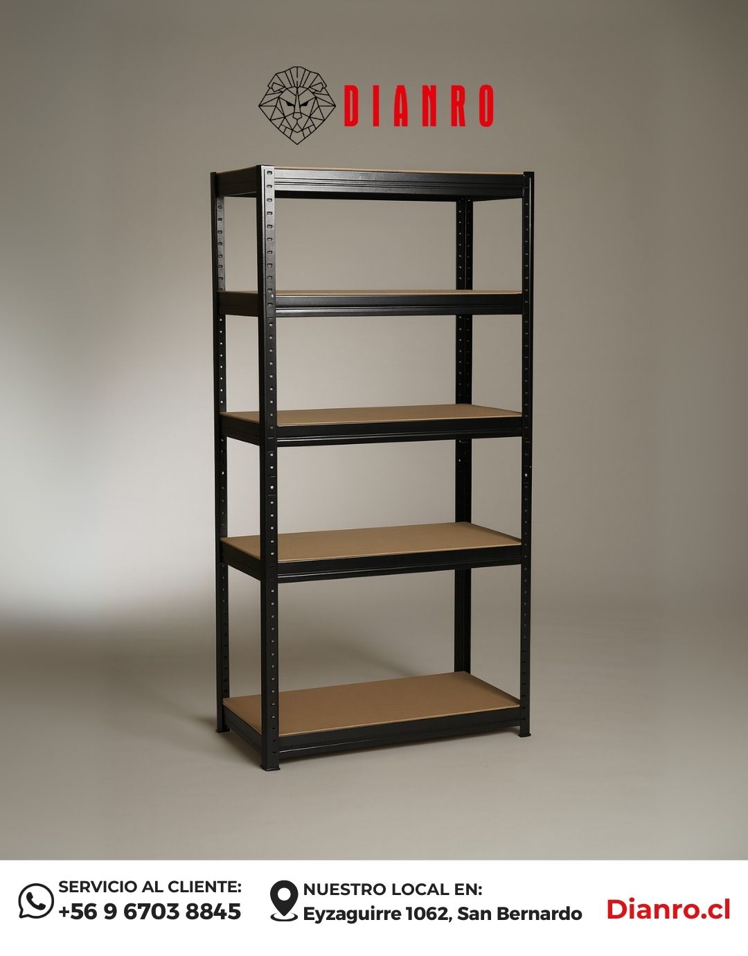 Estante de Acero Negro 5 Niveles 150 × 70 × 30 cm