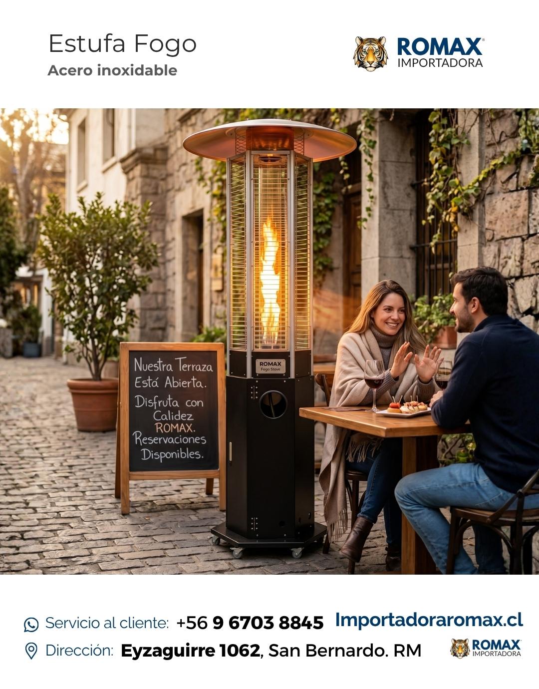 Estufa de Patio Fogo 11.5 kW para Terraza y Quincho