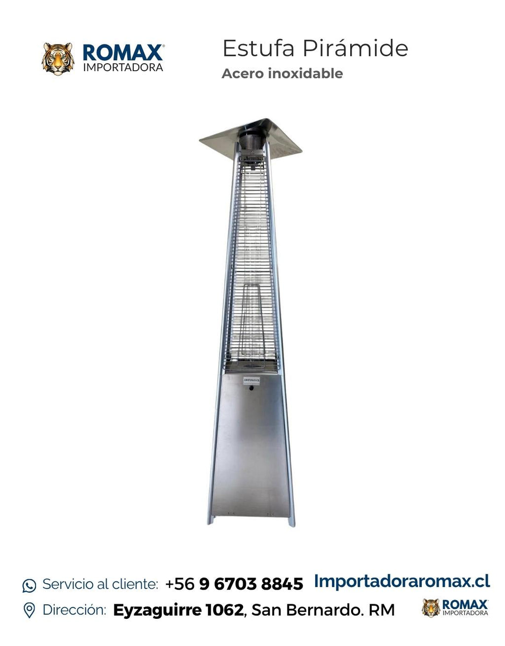 Estufa Pirámide Exterior 13 kW para Terraza y Quincho
