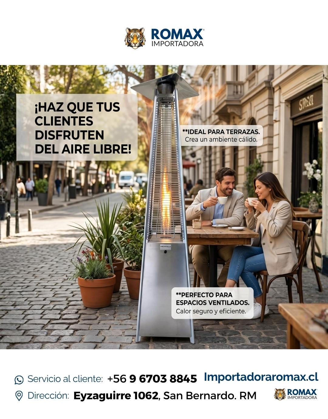 Estufa Pirámide Exterior 13 kW para Terraza y Quincho