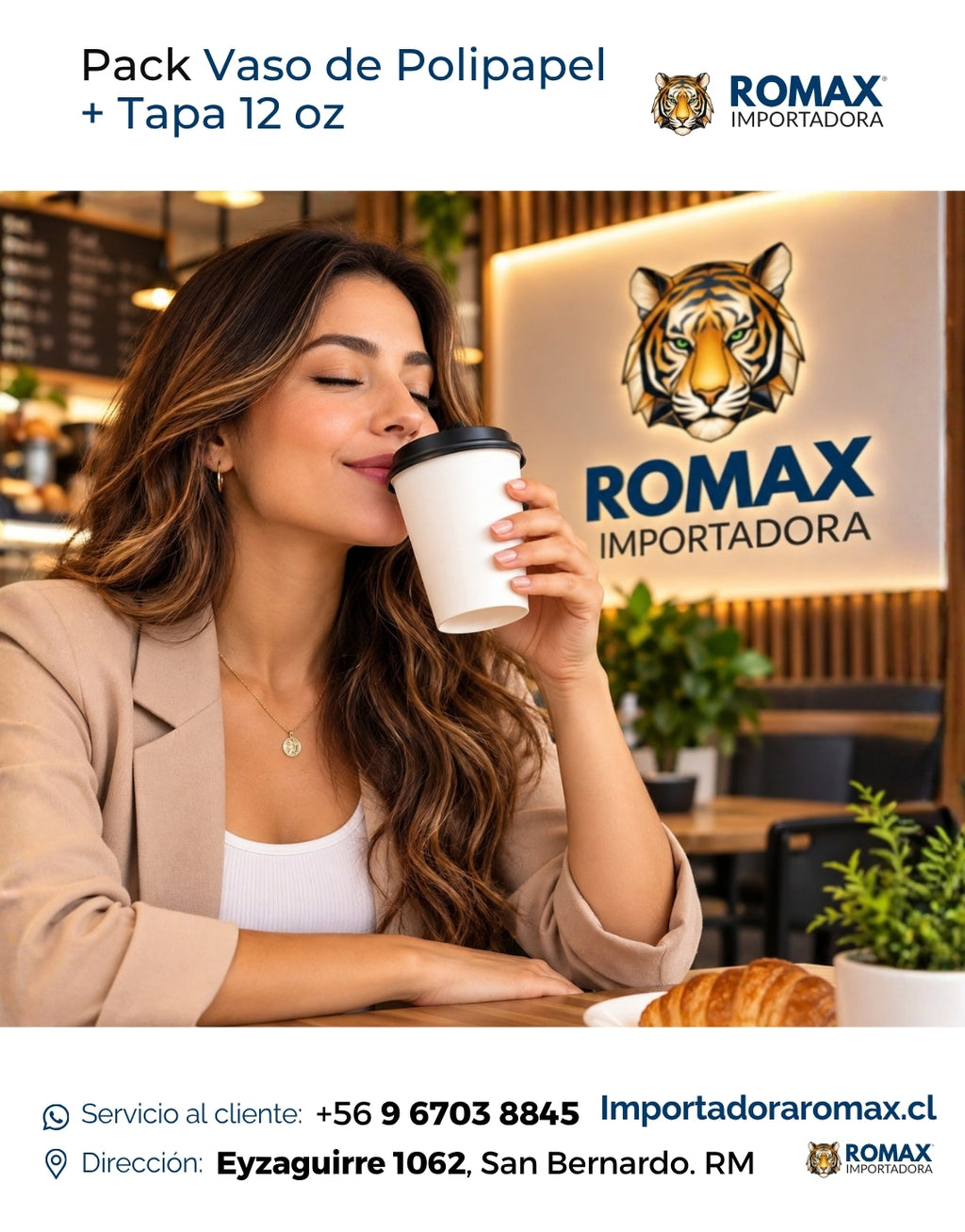 Pack Vaso de Polipapel + Tapa 12 oz | 50 Unidades