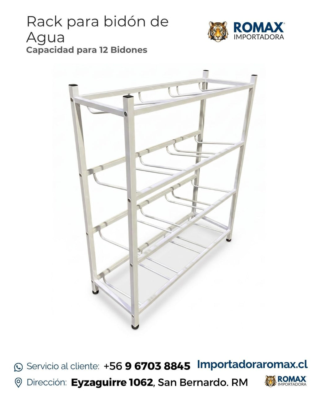 Rack para Bidón de Agua 12 Bidones | Máximo almacenamiento para alto consumo