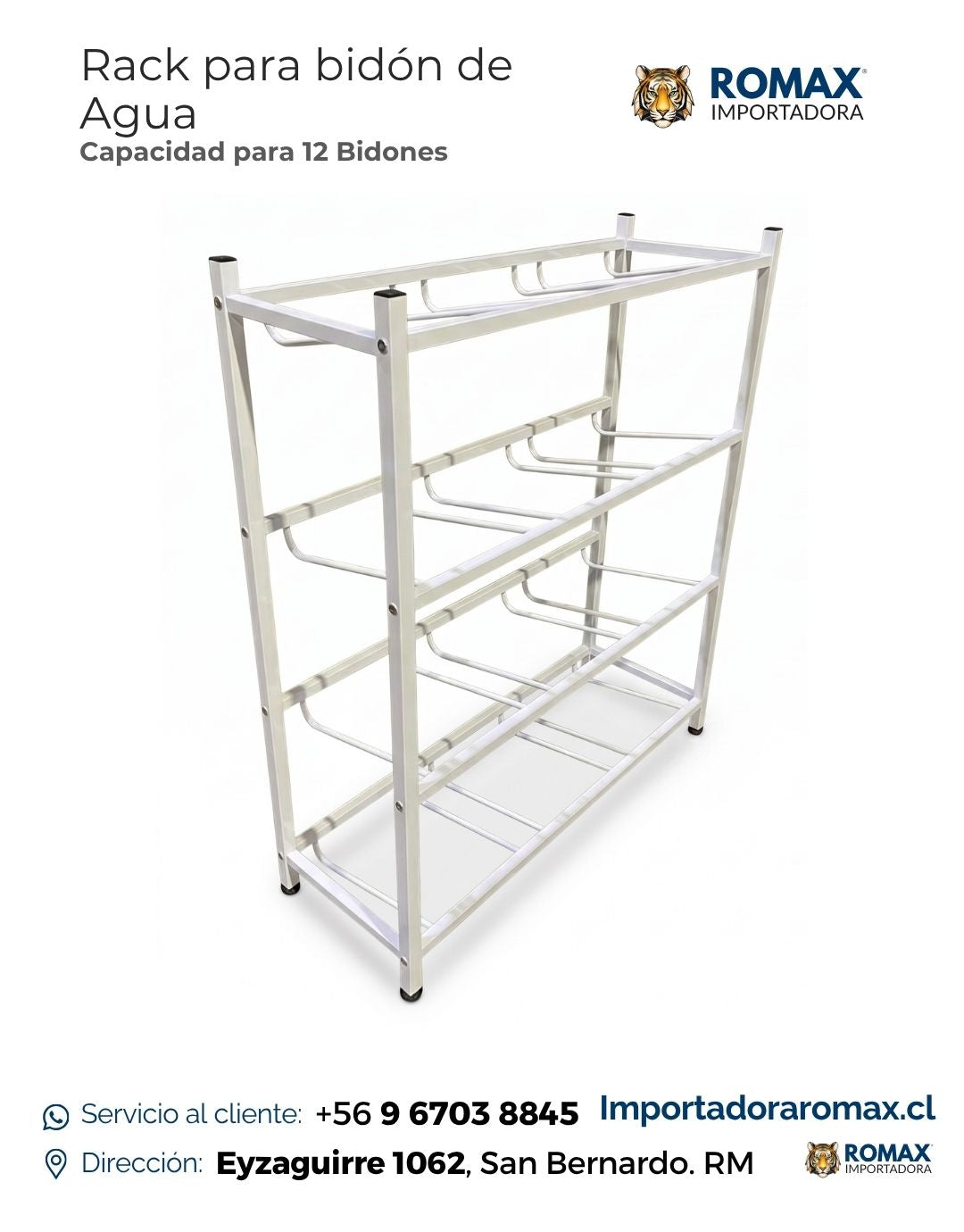 Rack para Bidón de Agua 12 Bidones | Máximo almacenamiento para alto consumo