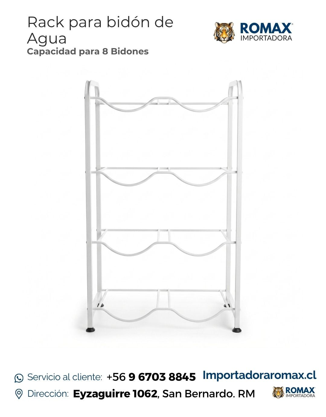 Rack para Bidón de Agua 8 Bidones | Perfecto para oficinas con mayor consumo