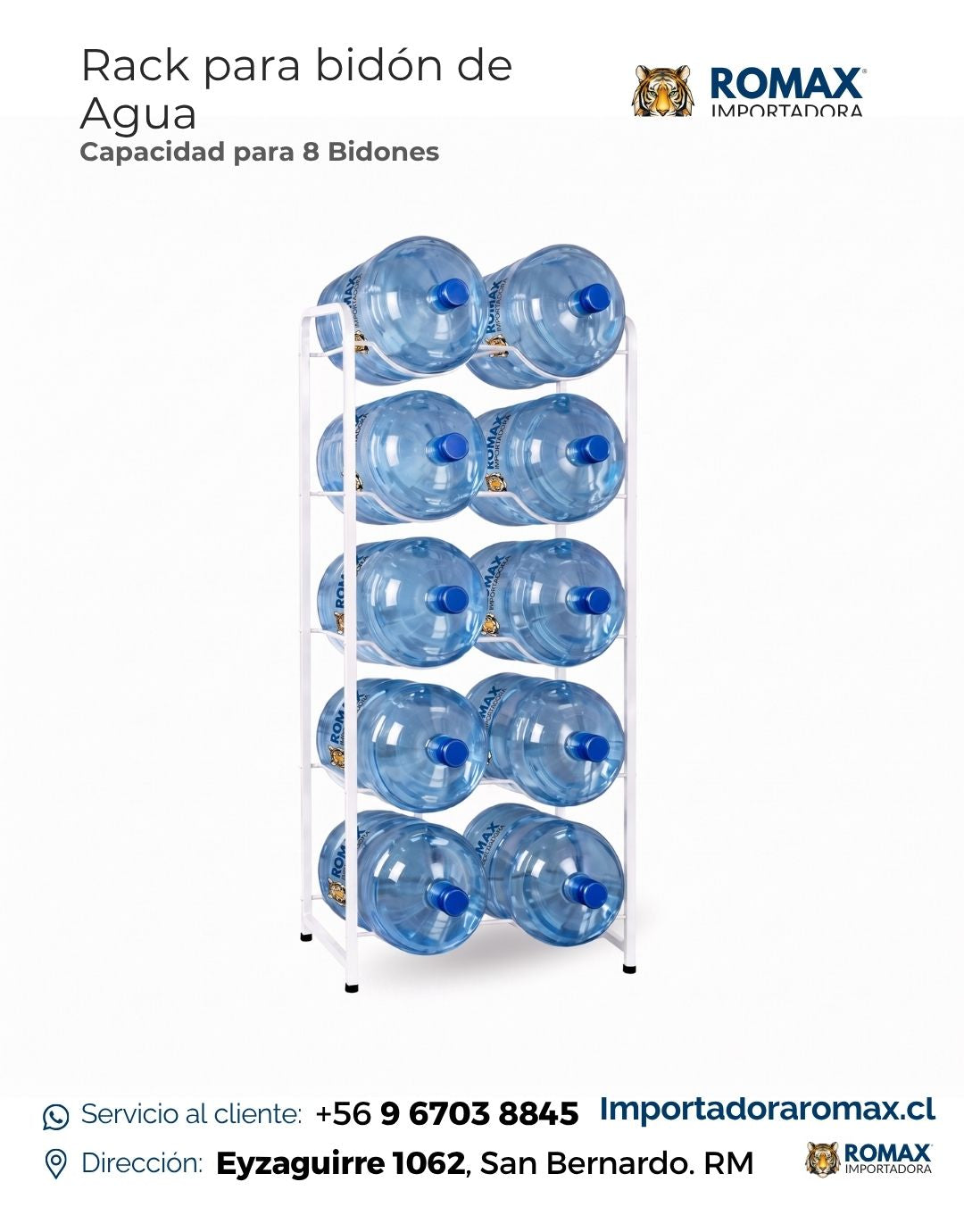 Rack para Bidón de Agua 10 Bidones | Más capacidad y mejor organización