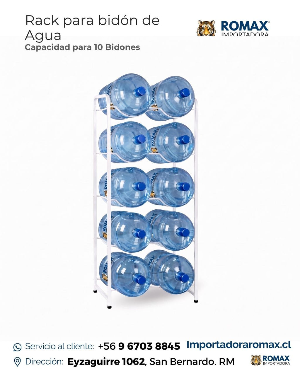 Rack para Bidón de Agua 10 Bidones | Organiza y Libera Espacio