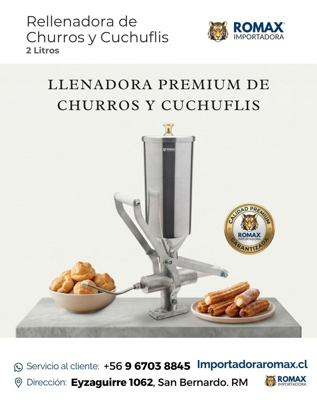 Rellenadora de churros y cuchuflis