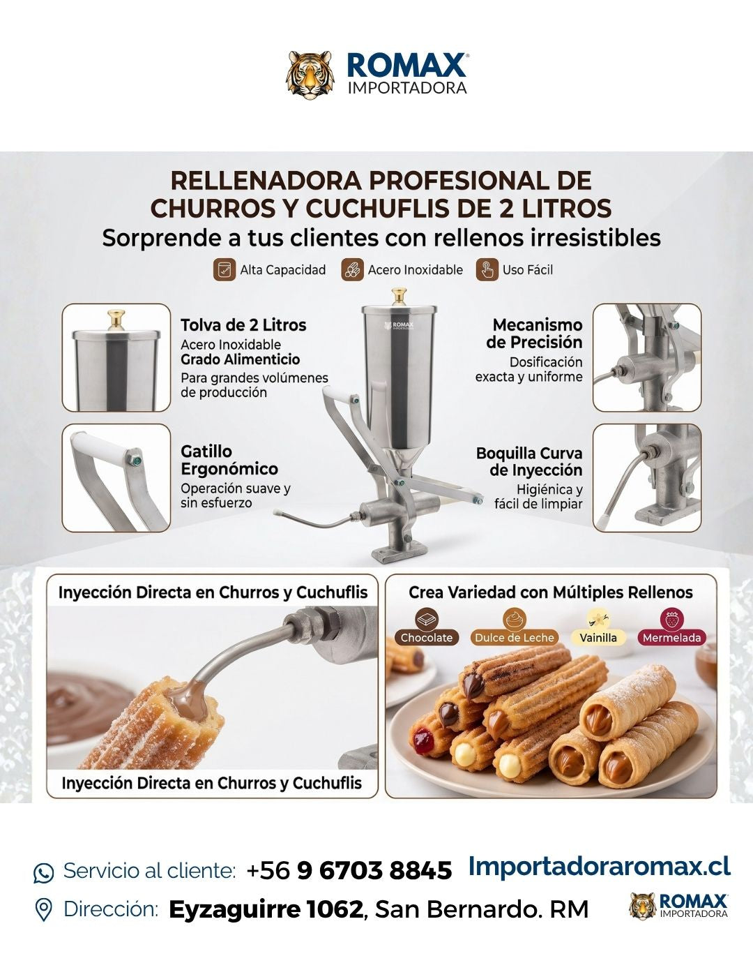 Rellenadora de churros 2 litros