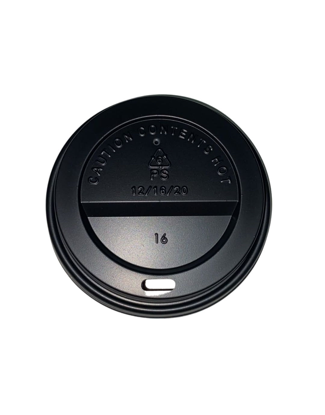 Tapa Viajera Negra PS para Vasos 10 y 12 oz | 50 Unidades