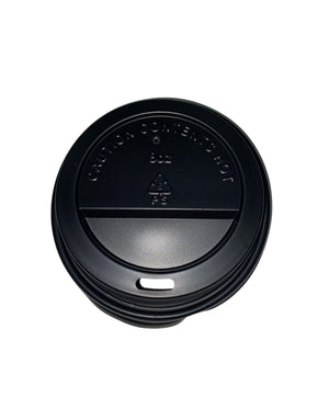 Tapa Plástica Negra para Vasos 8 oz | 50 Unidades