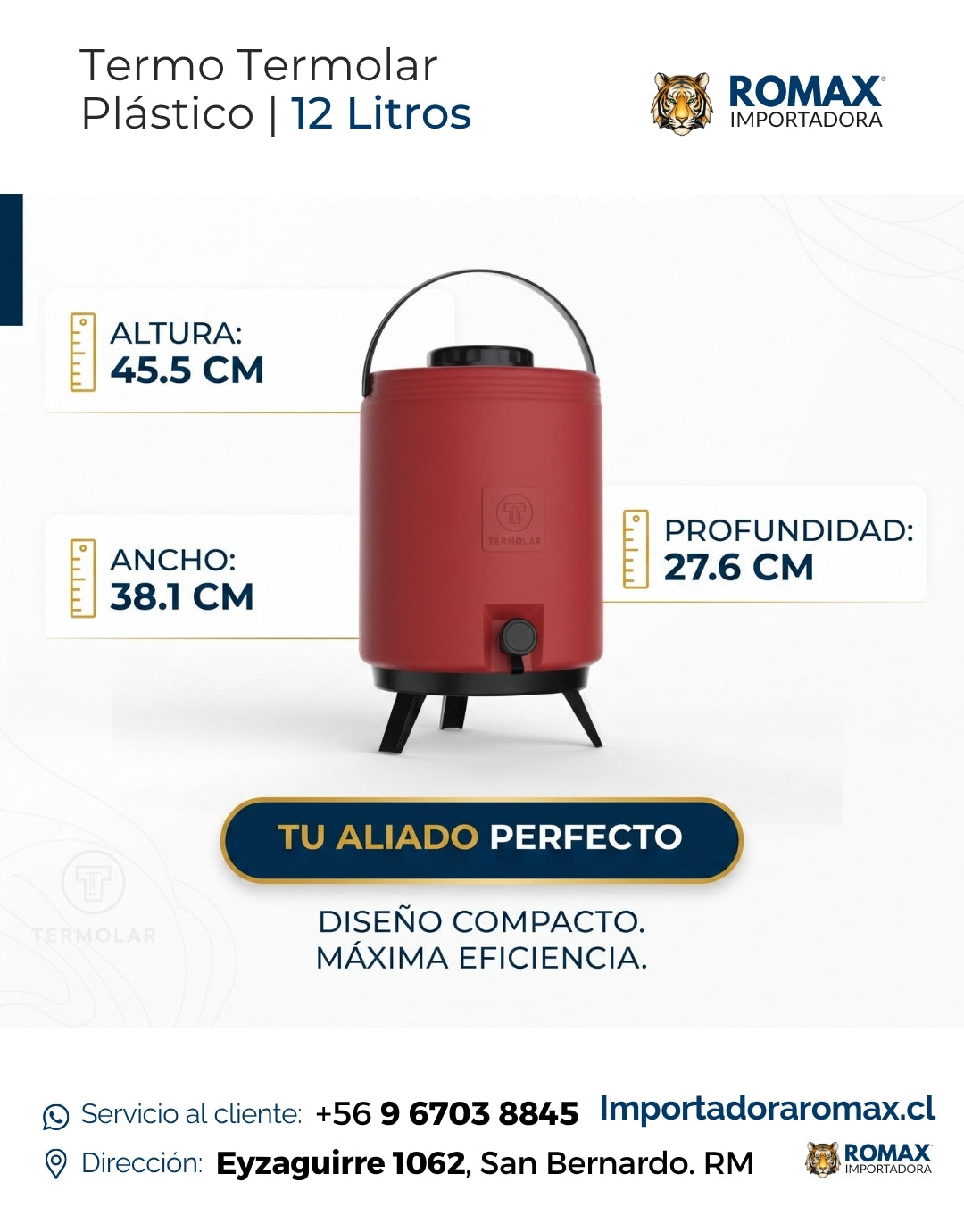 Termo Plástico 12 Litros para Eventos y Reuniones Empresas | Romax Chile