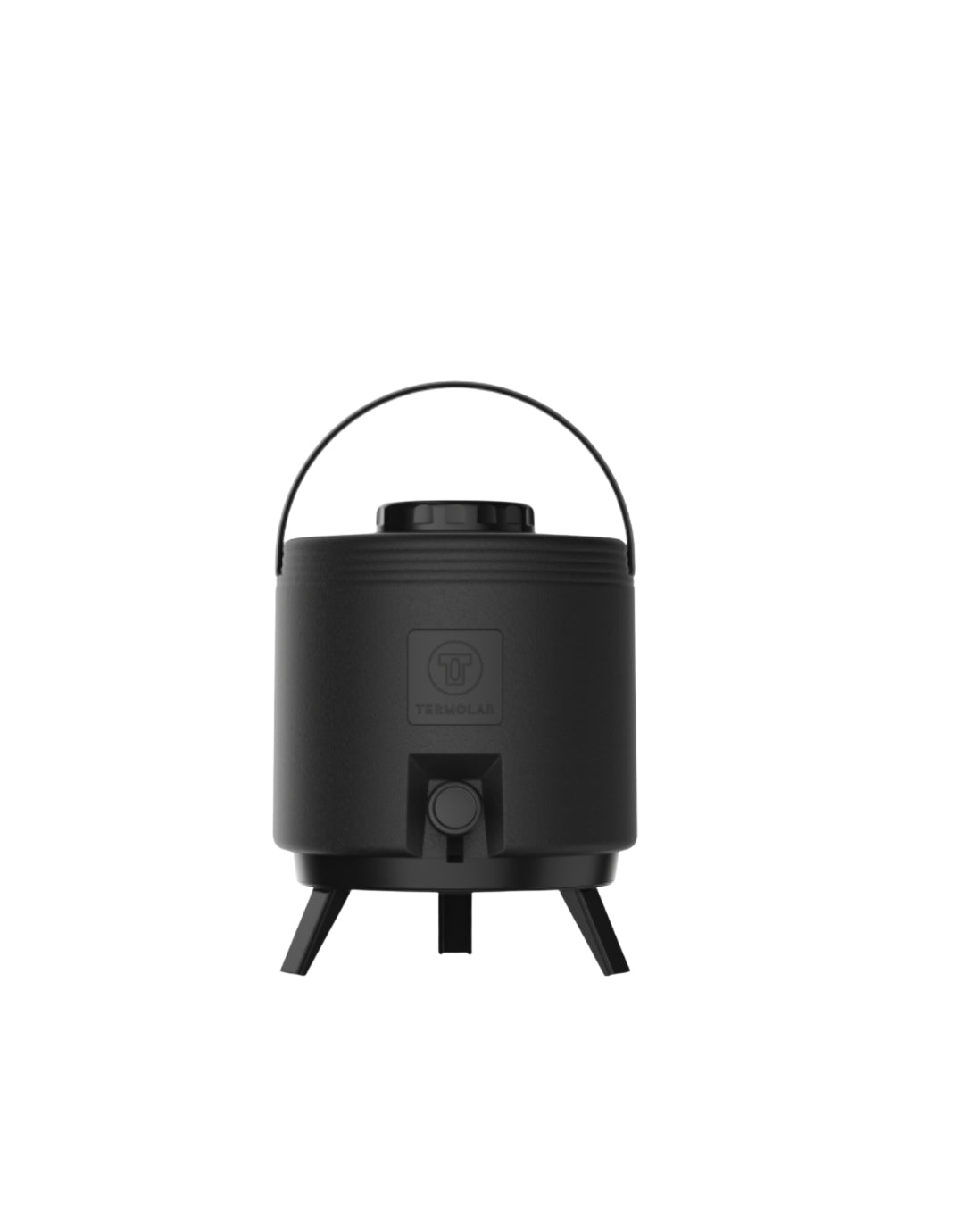 Termo Termolar Plástico 8 Litros Color Negro Vista Frontal | Importadora Romax Chile